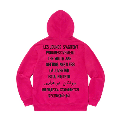 Supreme Restless Youth Hooded Sweatshirt Fuchsia