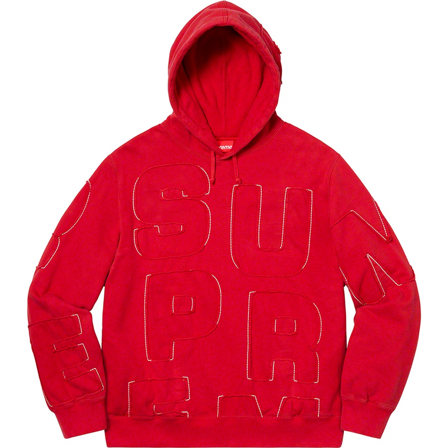 Supreme Cutout Letters Hooded Sweatshirt Red
