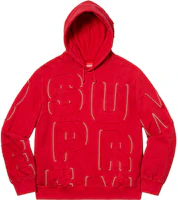 Supreme Cutout Letters Hooded Sweatshirt Red Supreme Cutout Letters Hooded Sweatshirt Red