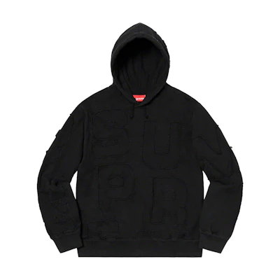 Supreme Cutout Letters Hooded Sweatshirt Black