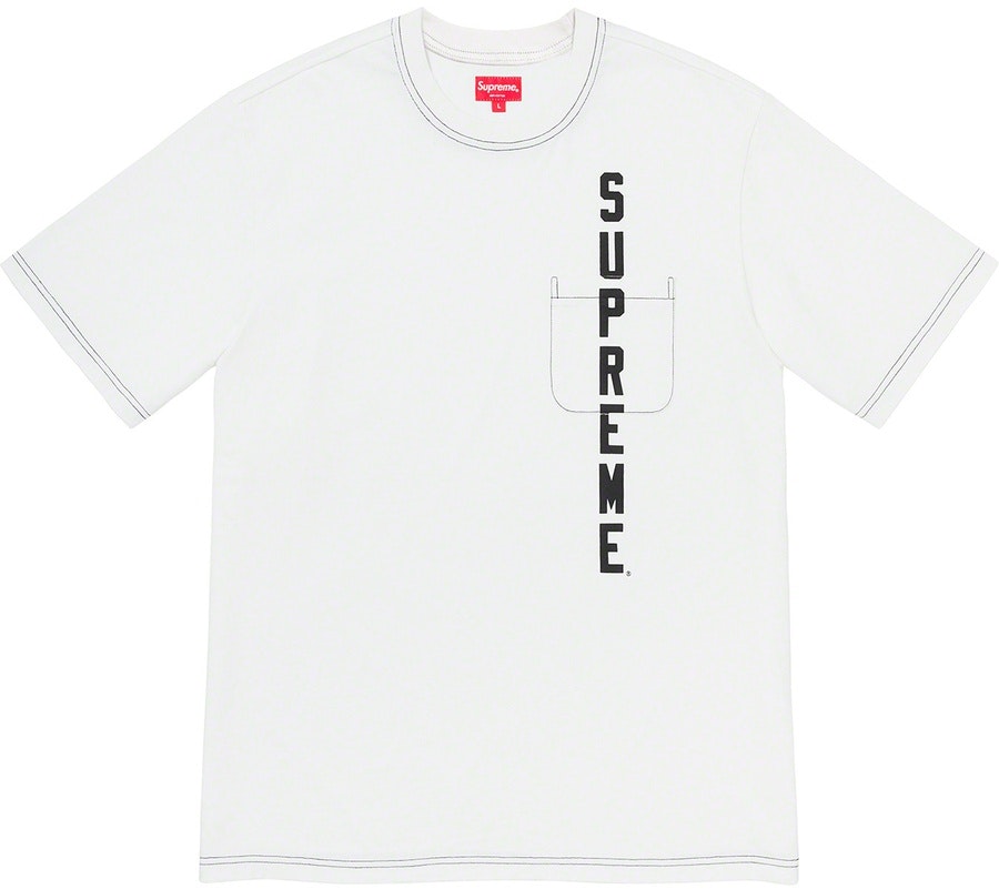 supreme-contrast-stitch-pocket-tee-white