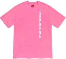 Supreme Contrast Stitch Pocket Tee Pink