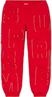 Supreme Cutout Letters Sweatpant Red
