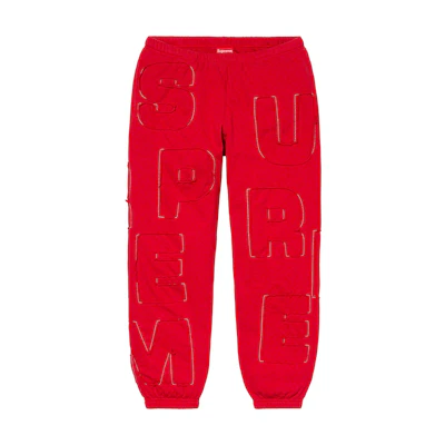 Supreme Cutout Letters Sweatpant Red