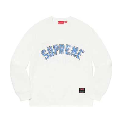 Supreme Kanji Logo Crewneck White