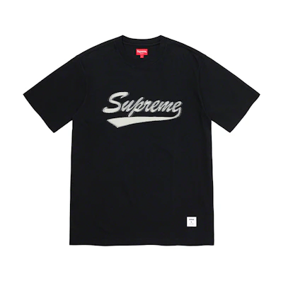 Supreme Intarsia Script SS Top Black