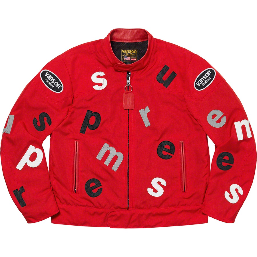 Supreme Vanson Leathers Letters Cordura Jacket Red