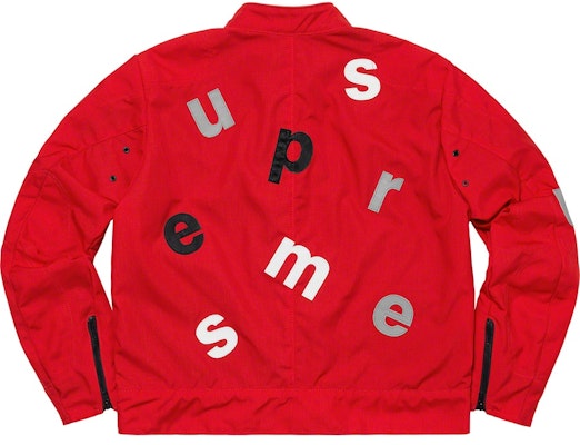 Jaket Supreme Vanson Leathers Letters Cordura Merah Order Jaket Supreme Vanson Leathers Letters Cordura Merah