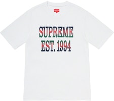 Supreme 棉质网眼渐变Logo短袖上衣 白色 Buy Supreme 棉质网眼渐变Logo短袖上衣 白色