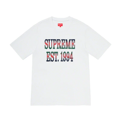 Supreme Cotton Mesh Gradient Logo S/S Top White
