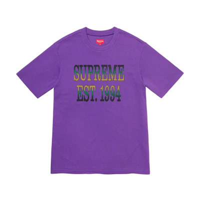 Supreme Cotton Mesh Gradient Logo S/S Top Purple