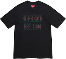Supreme Cotton Mesh Gradient Logo S/S Top Black