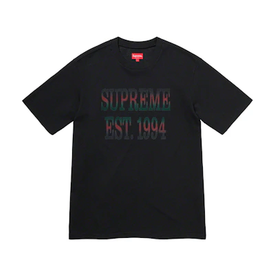 Supreme Cotton Mesh Gradient Logo S/S Top Black