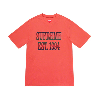 Supreme Cotton Mesh Gradient Logo S/S Top Dark Coral