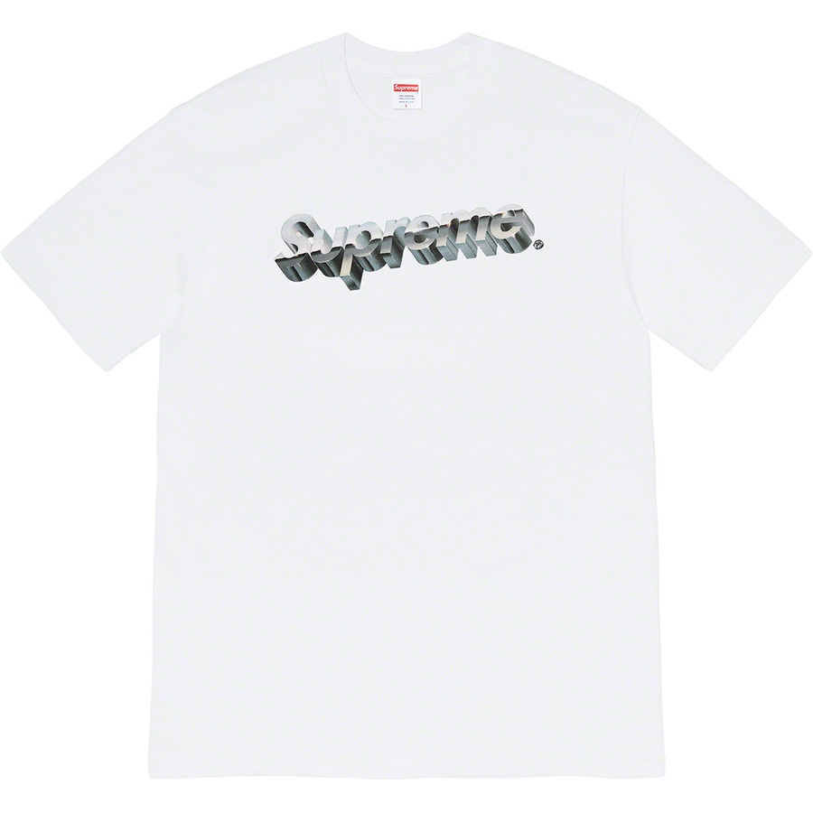 Supreme Chrome Logo Tee whiteTシャツ/カットソー(半袖/袖なし) - T 