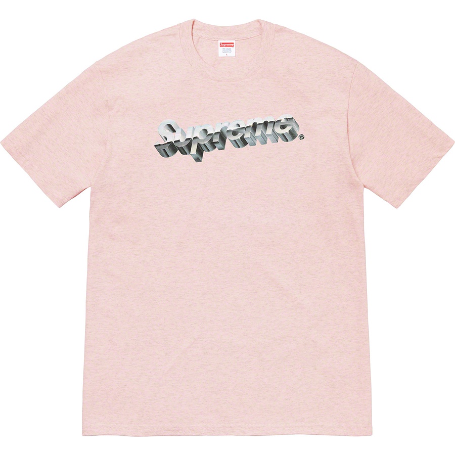 supreme chrome logo tee heather pink