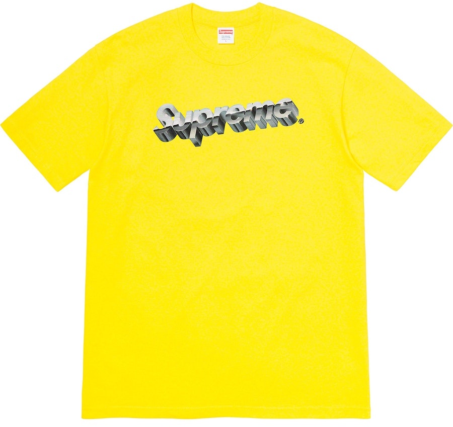 supreme-chrome-logo-tee-yellow