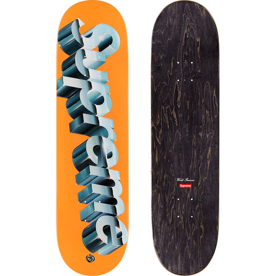 Supreme Chrome Logo Skateboard Deck Orange
