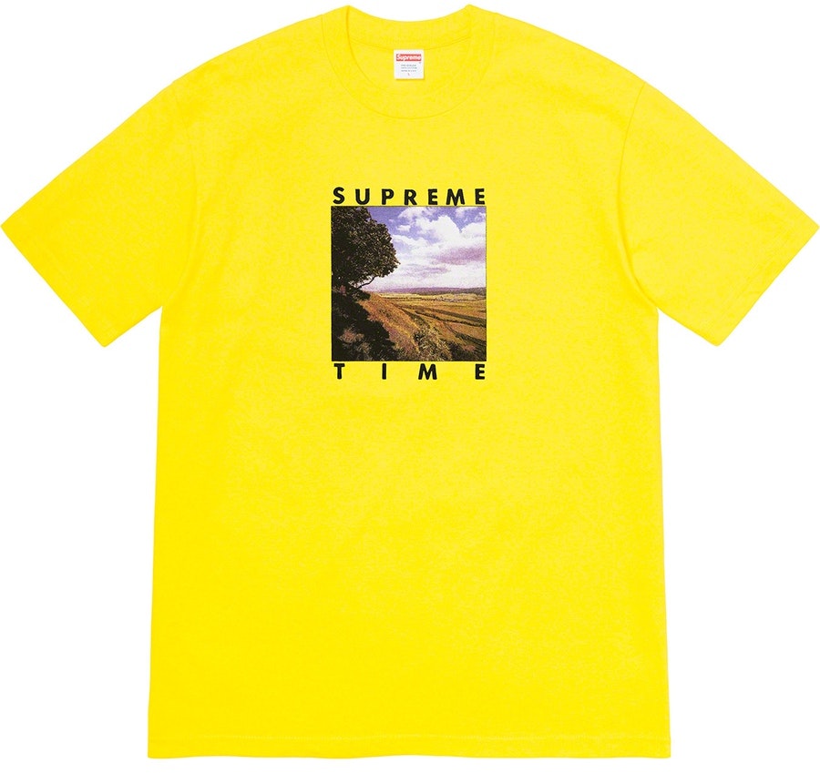 supreme-supreme-time-tee-yellow