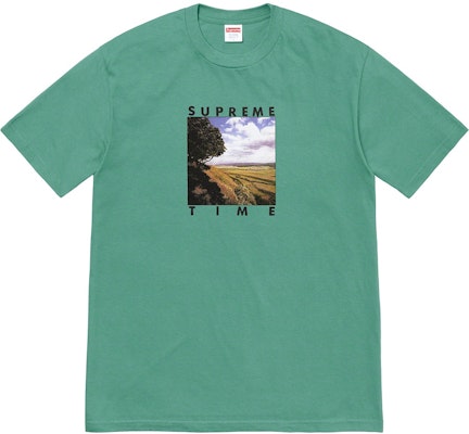 Baju T-Shirt Supreme Time Tee Warna Teal Berdebu Buy Baju T-Shirt Supreme Time Tee Warna Teal Berdebu