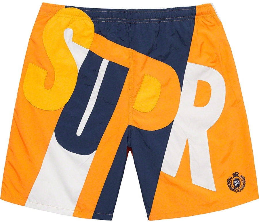 supreme-big-letter-water-short-dark-orange