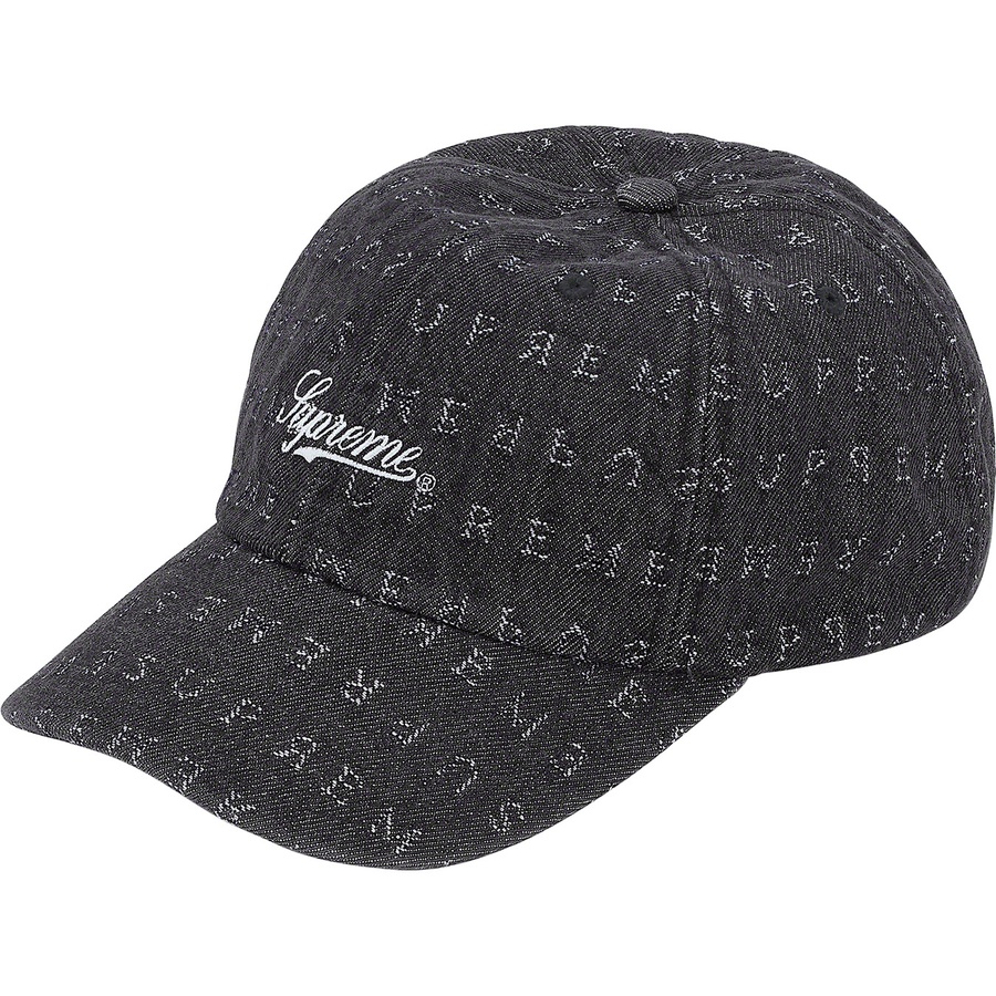 Supreme Jacquard Logos Denim 6-Panel Black
