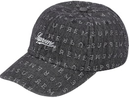 Supreme Jacquard Logos Denim 6-Panel Black Supreme Jacquard Logos Denim 6-Panel Black