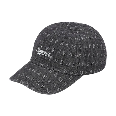 Supreme Jacquard Logos Denim 6-Panel Black