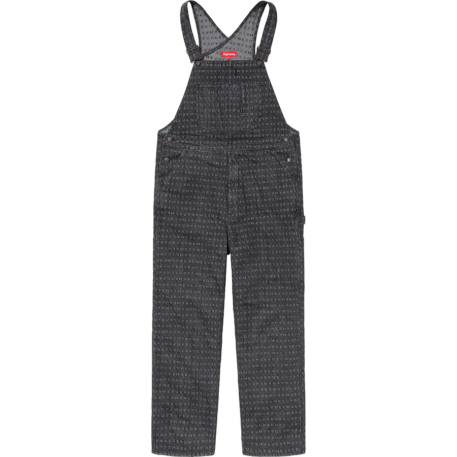 Supreme Jacquard Logos Denim Overalls Black - Novelship