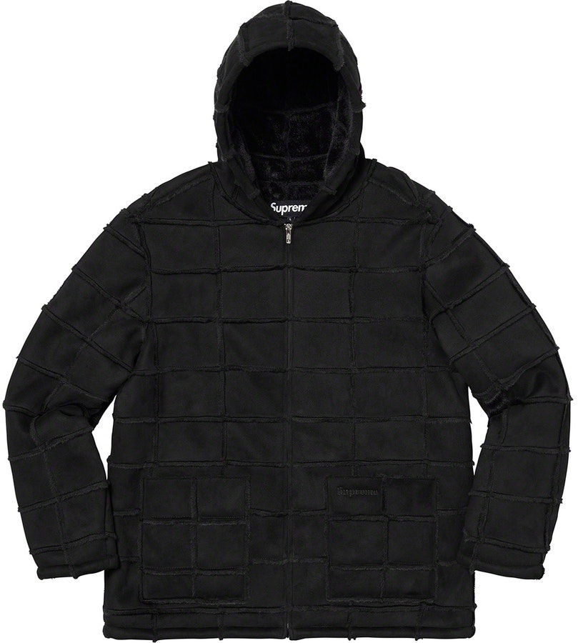supreme-faux-suede-patchwork-hooded-jacket-black