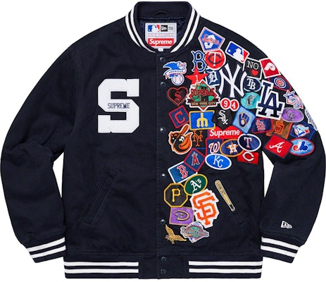 Supreme New Era MLB Varsity Jacket Navy