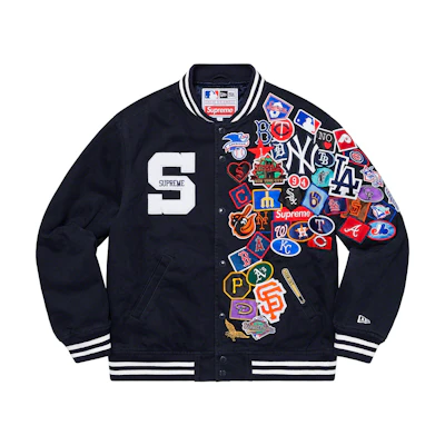 Supreme New Era MLB Varsity Jacket Navy