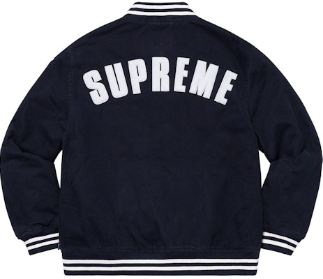 Supreme New Era MLB Varsity Jacket Navy Order Supreme New Era MLB Varsity Jacket Navy