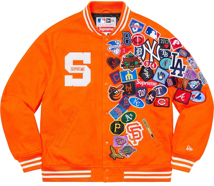 supreme-new-era-mlb-varsity-jacket-orange