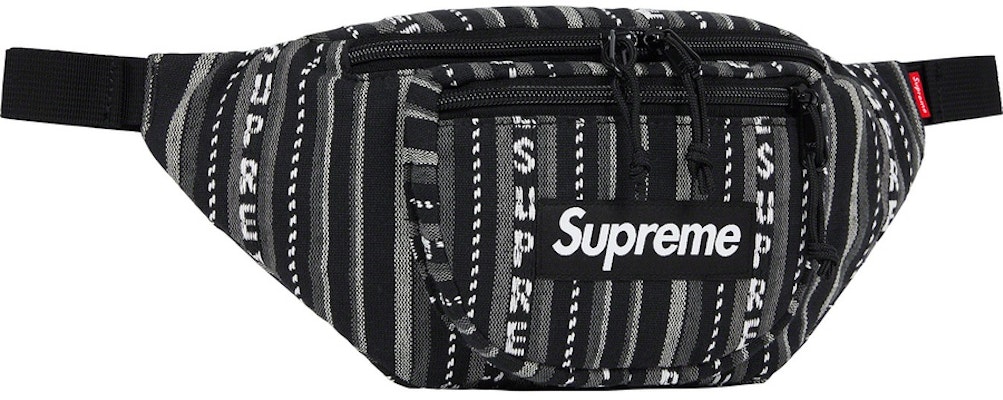 Supreme Woven Stripe Waist Bag Black - Novelship
