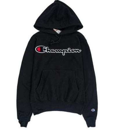 Champion Reverse Weave Classic Logo Hoodie Sweat Shirt Black