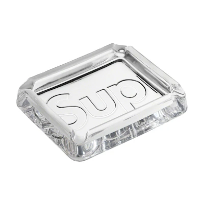 Supreme Debossed Glass Ashtray Clear