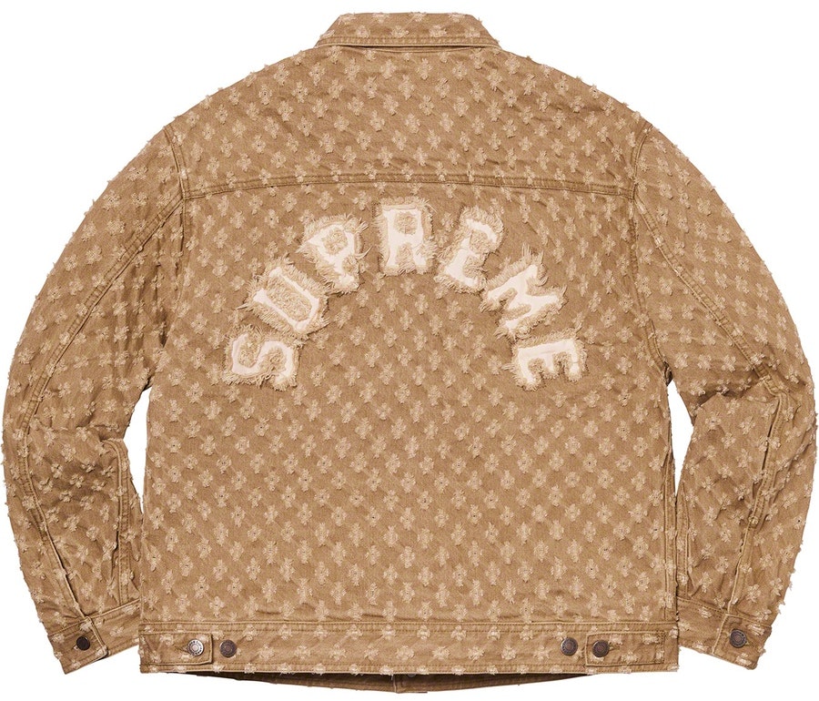 supreme-hole-punch-denim-trucker-jacket-brown