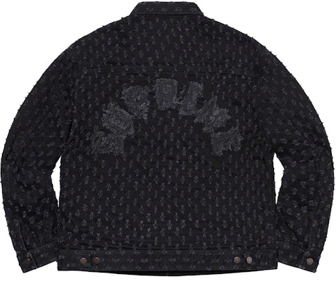 Supreme Hole Punch Denim Trucker Jacket Black Buy Supreme Hole Punch Denim Trucker Jacket Black