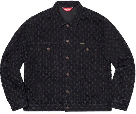 Supreme Hole Punch Denim Trucker Jacket Black Order Supreme Hole Punch Denim Trucker Jacket Black