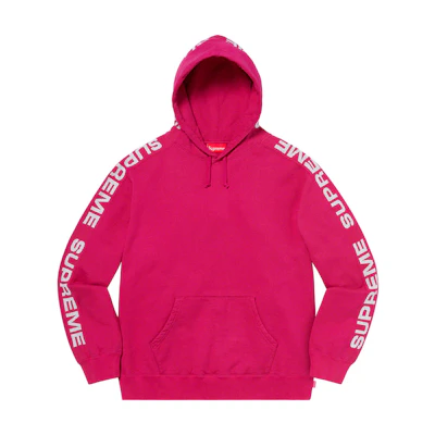 Supreme Metallic Rib Hooded Sweatshirt Fuschia
