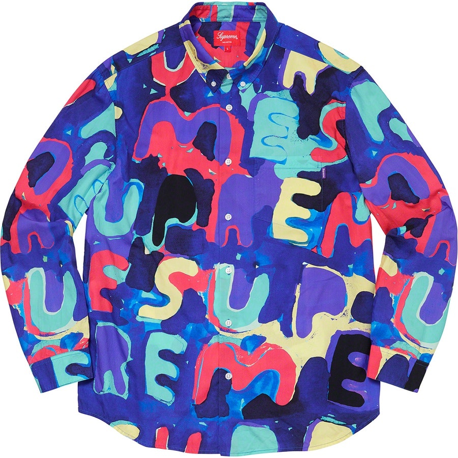 supreme-painted-logo-shirt-royal