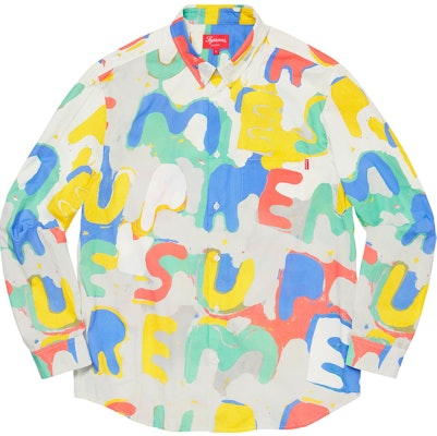 Supreme Painted Logo Shirt Natural Buy Supreme Painted Logo Shirt Natural
