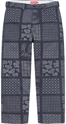 슈프림 페이즐리 그리드 치노 팬츠 네이비 Buy 슈프림 페이즐리 그리드 치노 팬츠 네이비