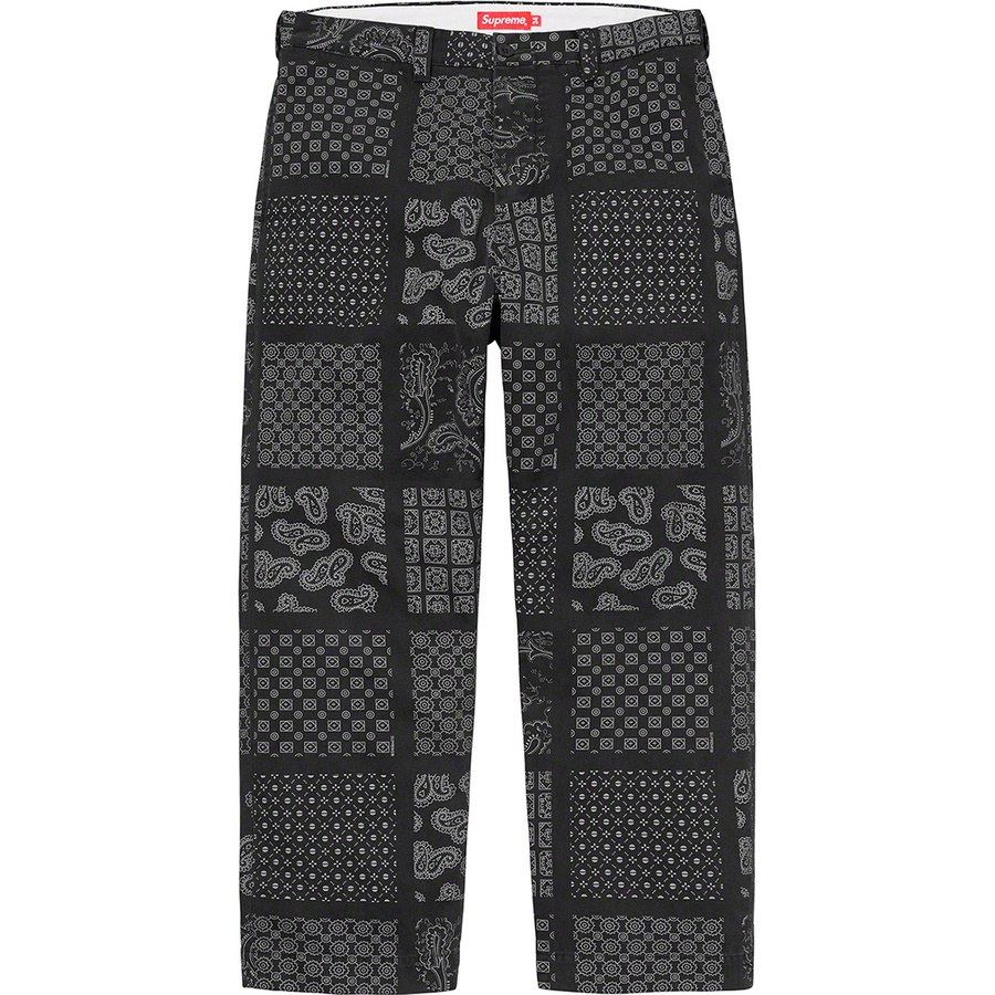 メンズsupreme paisley grid chino pant 30 カーキ