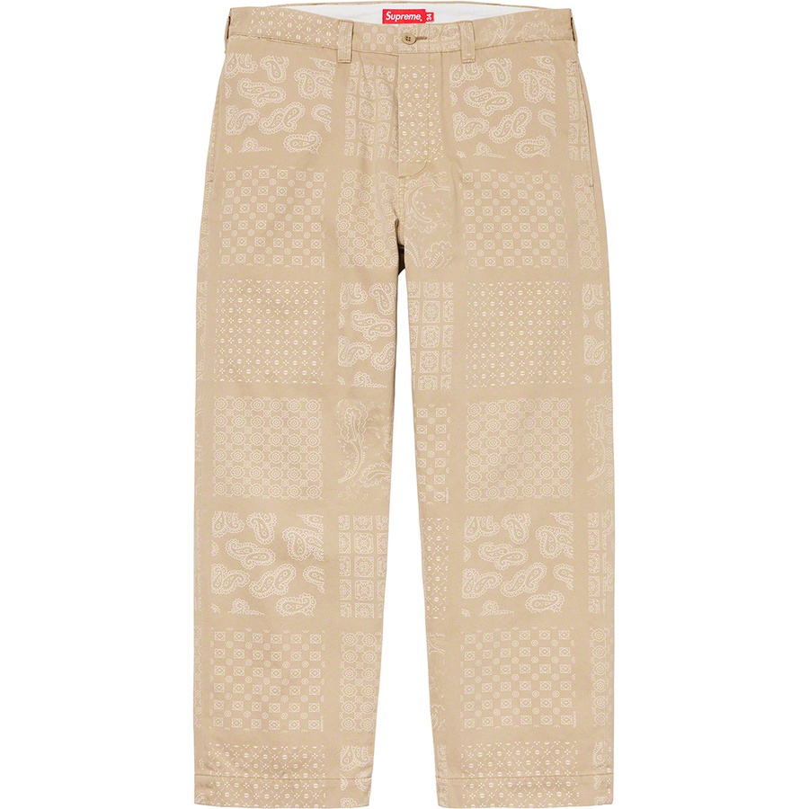 メンズsupreme paisley grid chino pant 30 カーキ