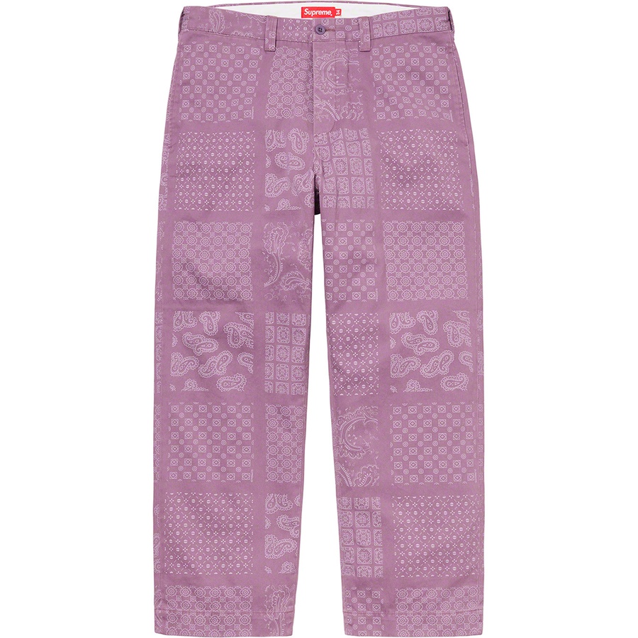Supreme Paisley Grid Chino Pant Dark Lilac