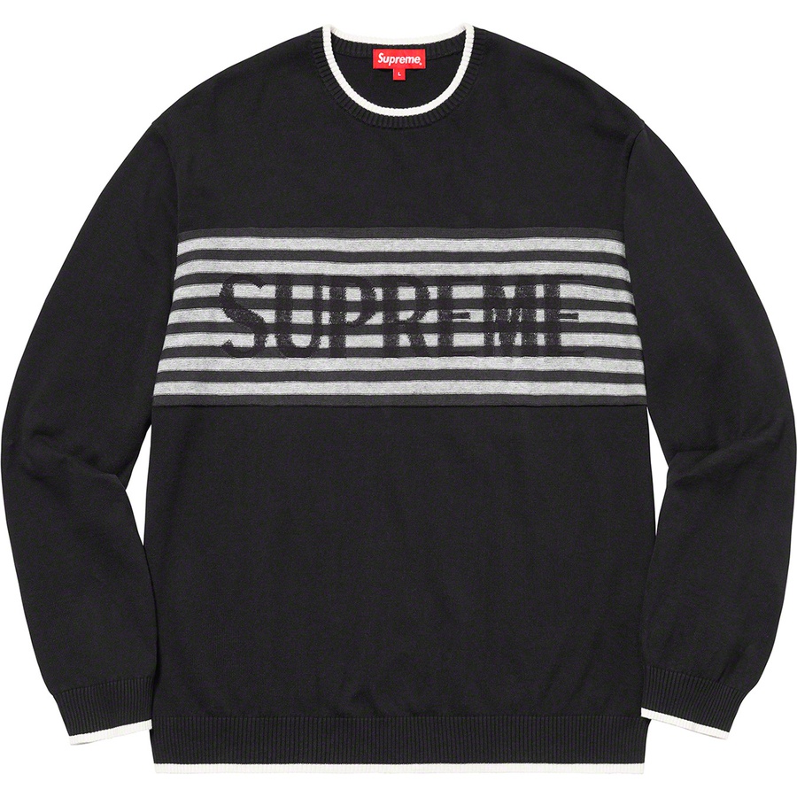 Supreme Chest Stripe Sweater Black - Novelship