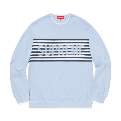 Supreme Chest Stripe Sweater Light Blue