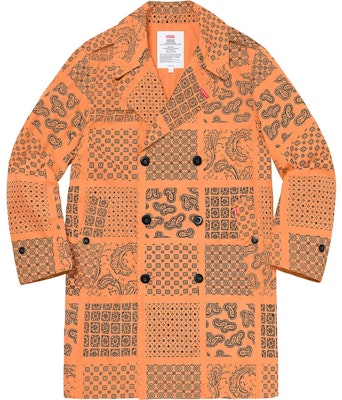 Supreme Military Trench Coat Peach Paisley Buy Supreme Military Trench Coat Peach Paisley